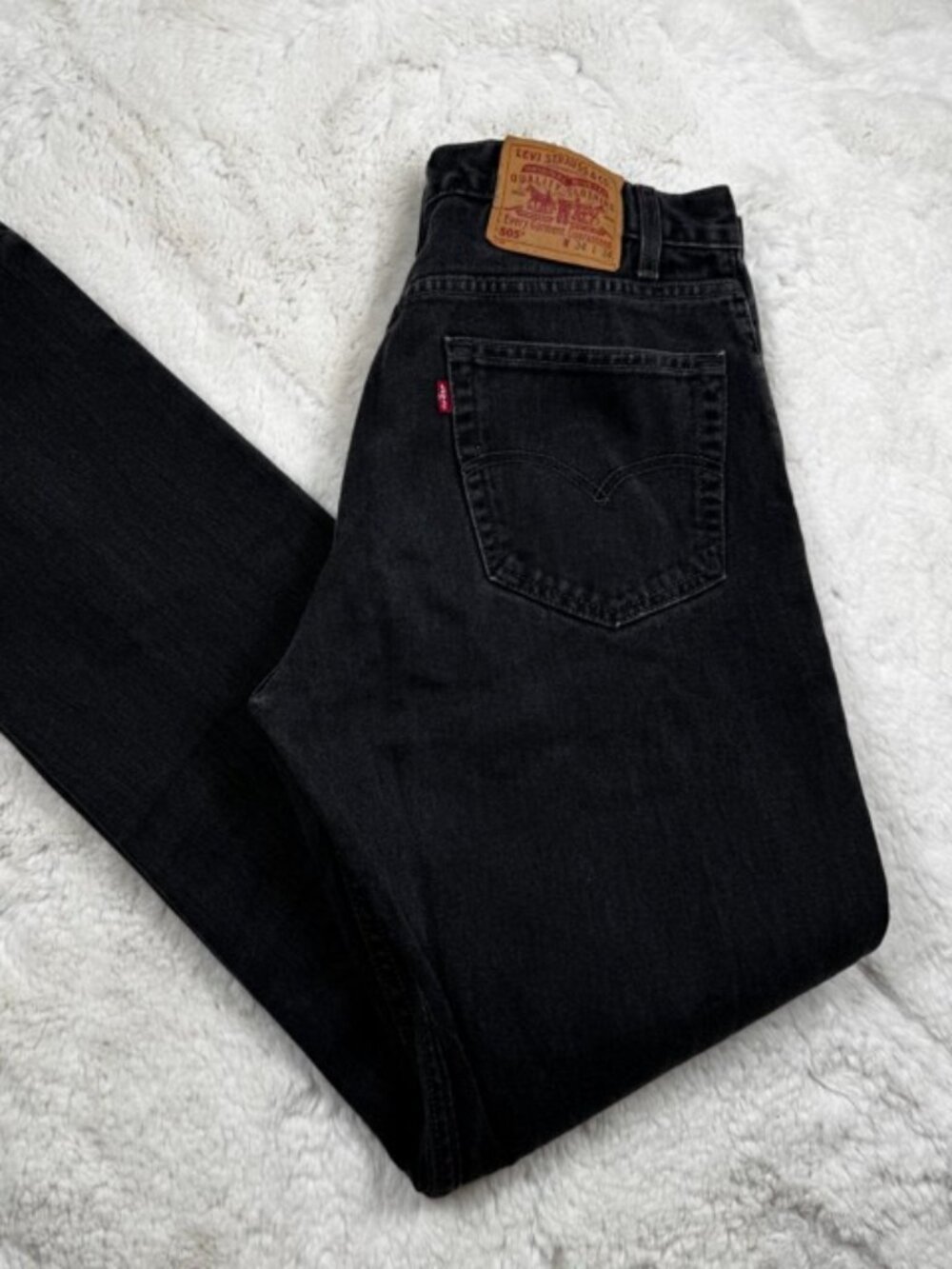 Vintage Levi’s 505 Black Jeans Size 34 X 34 100% Cotton Straight Leg Denim Y2K